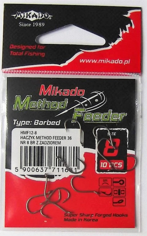 Háčky - METHOD FEEDER 36 (s protihrotem) vel. 6 BR (hnědý)  - 10 ks