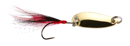 Třpytka - Mini - 2.4 cm - 1.5 g  / Zlatá  s chvostem 1 ks