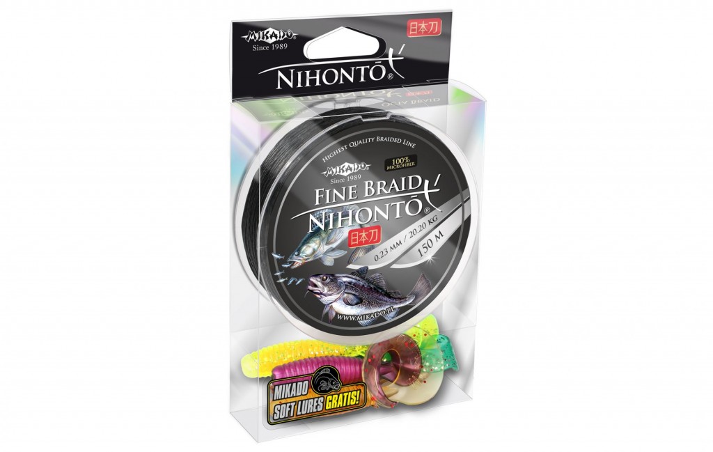 Pletená šňůra - NIHONTO FINE BRAID  006 černá 150M Nosnost : 3.25kg