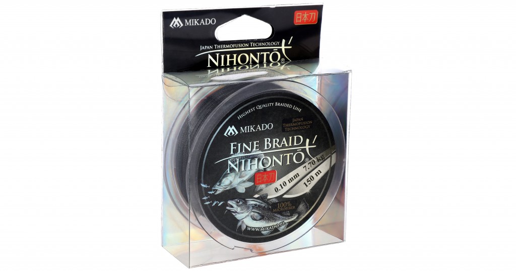 Pletená šňůra - NIHONTO FINE BRAID  045 černá 150M  Nosnost : 37.40kg