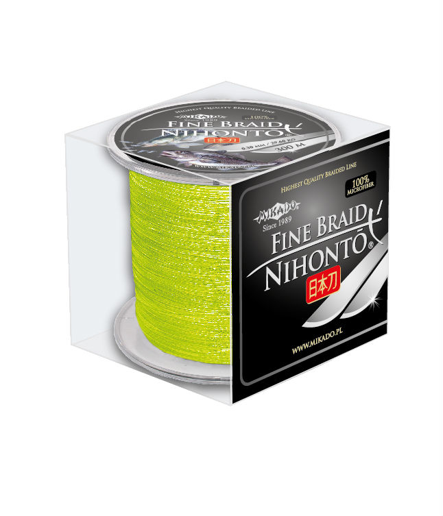 Pletená šňůra - LINE NIHONTO FINE BRAID  030 FLUO 300M Nosnost :29.60kg