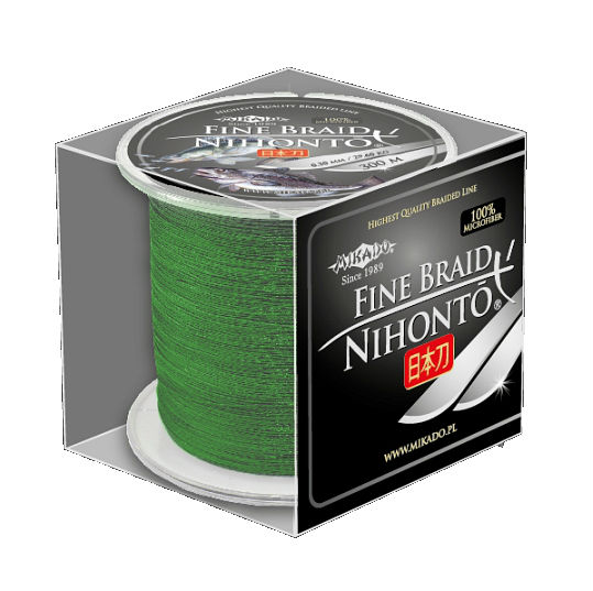 Pletená šňůra - NIHONTO FINE BRAID  040 Zelená 300M Nosnost : 34,90 kg