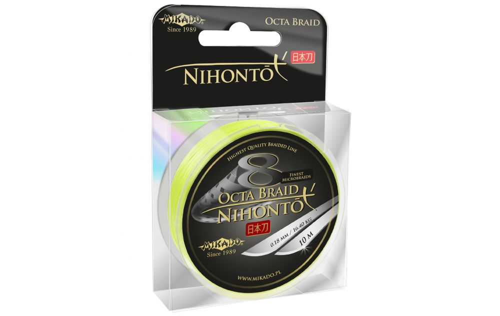 Pletená šňůra - NIHONTO OCTA BRAID 016 Žlutá 10M Nosnost : 12.90kg