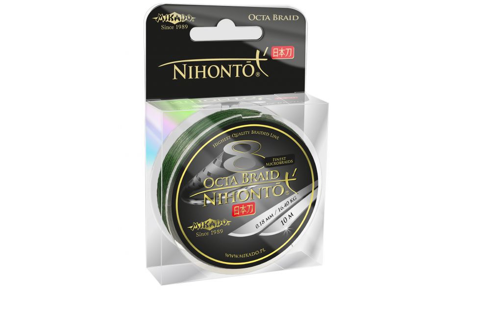 Pletená šňůra - NIHONTO OCTA BRAID 030 Zelená Nosnost : 29.90kg 10M