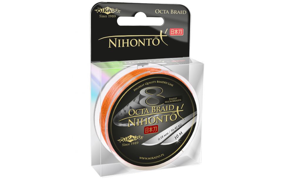 Pletená šňůra - NIHONTO OCTA BRAID 012 Oranžová 10M Nosnost : 8.90kg