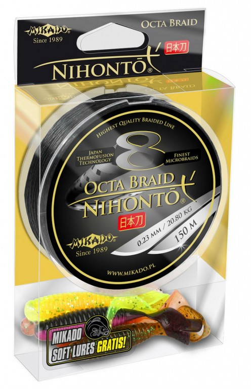 Pletená šňůra - NIHONTO OCTA BRAID  010 Černá 150M Nosnost: 7.75kg