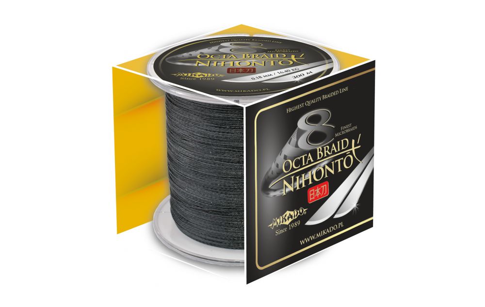 Pletená šňůra - NIHONTO OCTA BRAID  010 Černá 300M Nosnost : 7.75kg