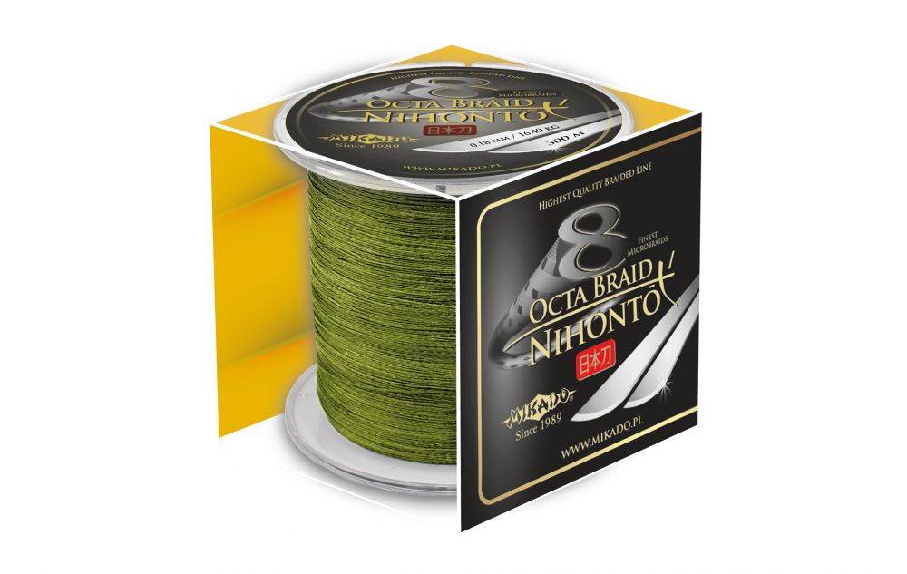 Pletená šňůra - NIHONTO OCTA BRAID  030 300M Zelená Nosnost: 29.90 kg