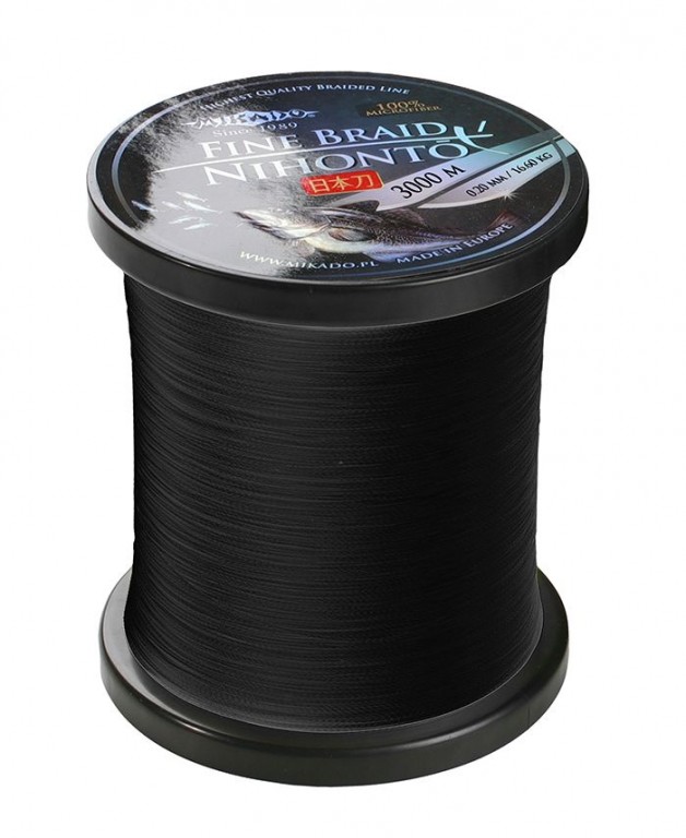 Pletená šňůra - NIHONTO FINE BRAID 3000M 014 Černá Nosnost : 9.70kg