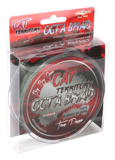 Pletená šňůra - CAT TERRITORY OCTA BRAID 060 /61.80kg Zelená 150m