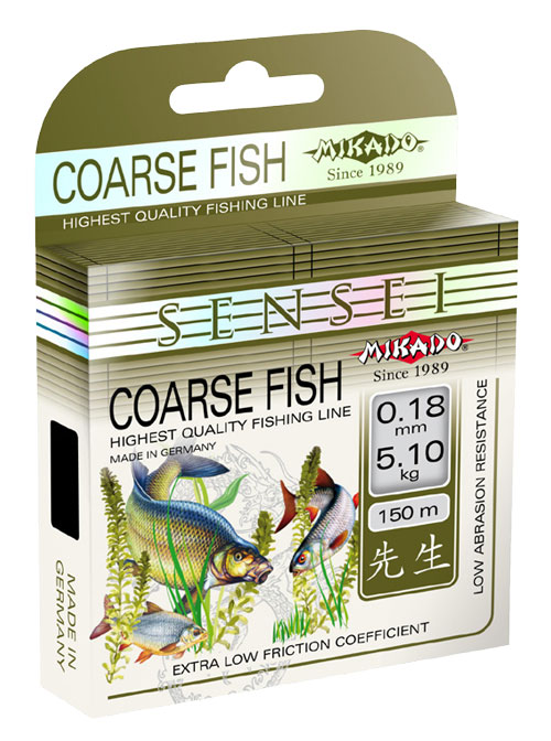 Vlasec - SENSEI COARSE FISH 0.16 mm - 150 m Nosnost : 4.15kg 1 cívka