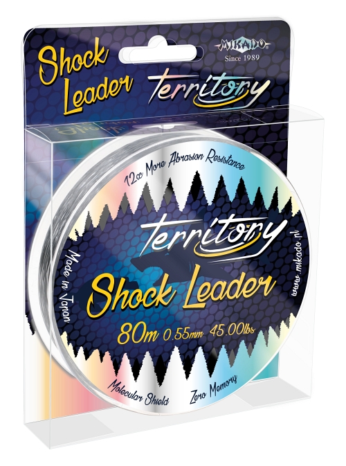 Šokový vlasec - TERRITORY SHOCK LEADER 0.55MM/45LBS 80M / CLEAR (bílý)