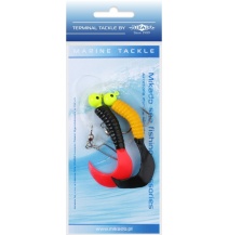 MOŘSKÁ SADA -PILK TWIST JIGHEAD RIG 7.5 cm - 2x6 g (žlutý/červený/černý)