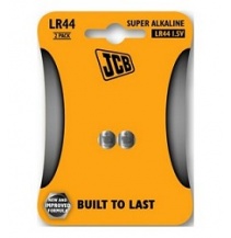 Knoflíková alkalická baterie JCB LR44, blistr 2 ks
