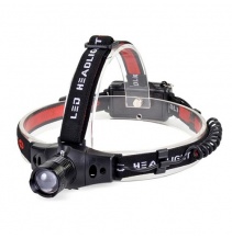Čelová LED svítilna, 3W Cree LED, černočervená, 3 x AAA