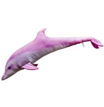 Delfín albín - Růžový - 125 cm polštář