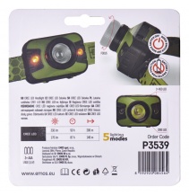CREE LED čelovka P3539, 330 lm, 200 m, 3× AAA