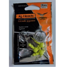 Barvené Jigové hlavičky - OMGAJY (žluté) BN 10g - vel háčku 3/0 - 3 ks